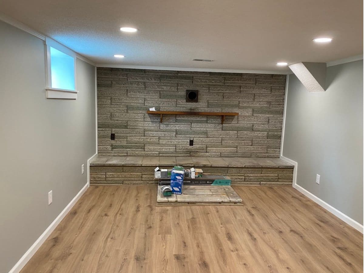 Basement conversion detail - finished den in Bristol, TN