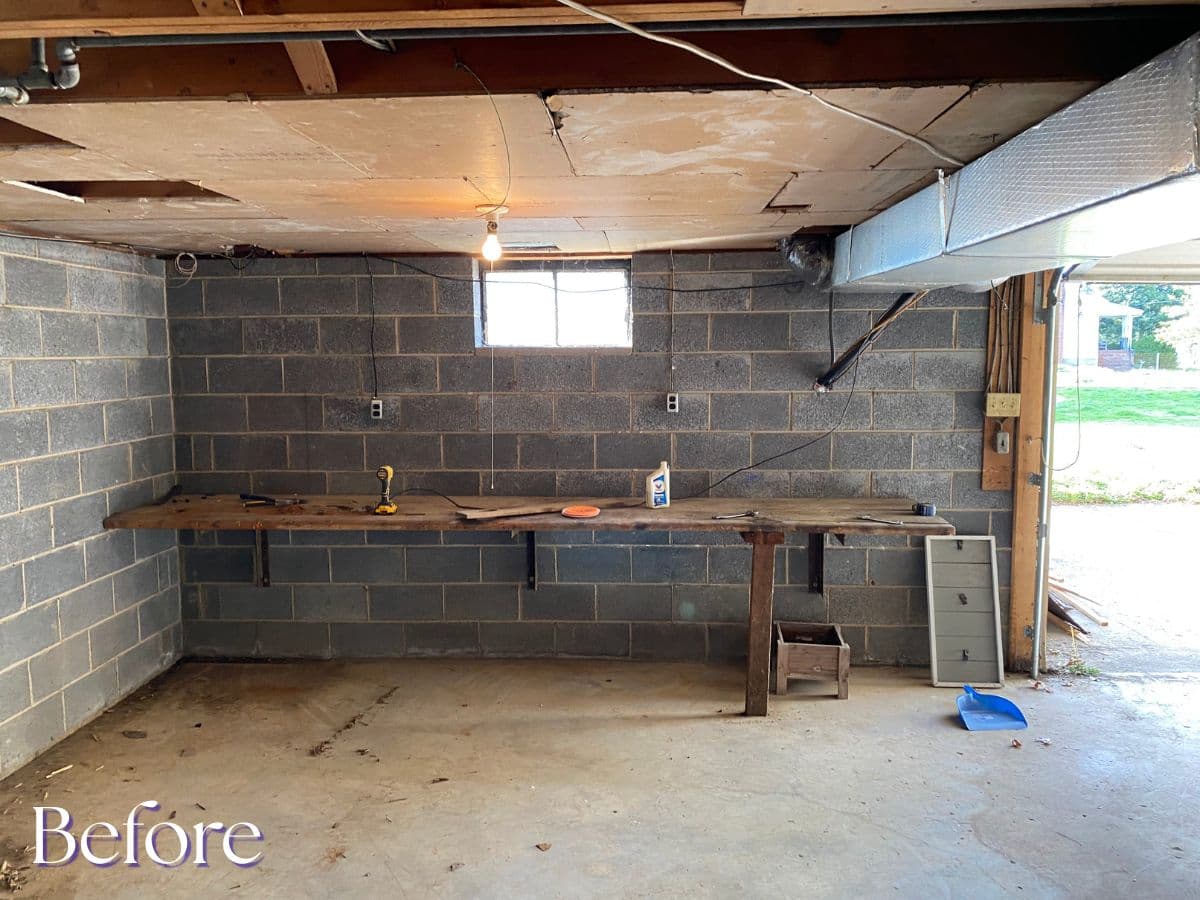 Basement before conversion - unfinished space in Bristol, TN